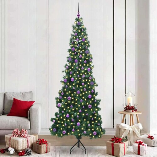 vidaXL Korner Umjetno Božićno Drvo Zelena 240 cm PVC i metal Cijene