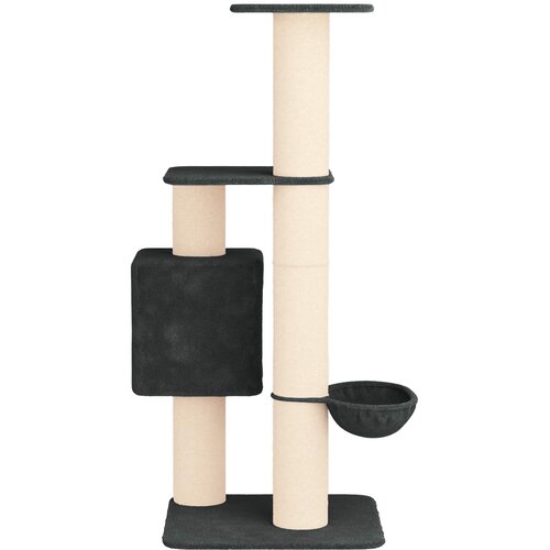  Mačje drvo s sisalnim postoljima za grebanje Tamnosiva 137 cm Slike