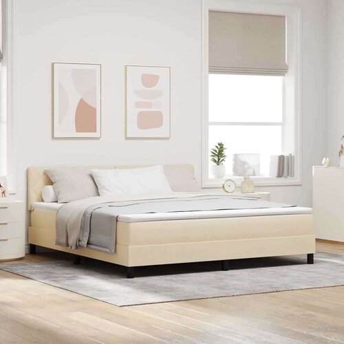  Postelja z vzmetnico z vzmetnico krema 180 x 200 cm blago, (5000127323) Cene