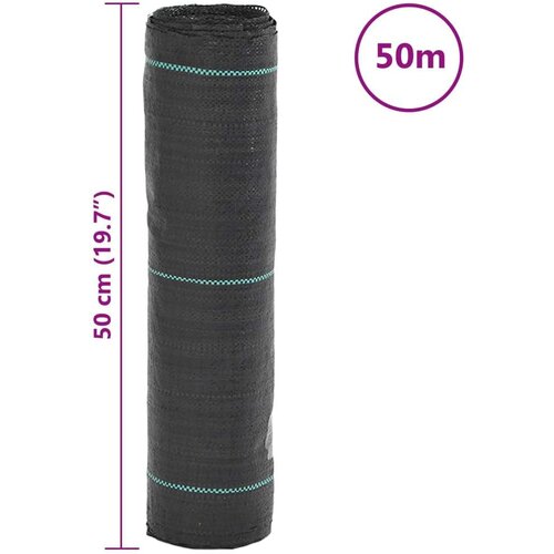 VidaXL Opna protiv korova crni 0,5 x 50 m PP Slike