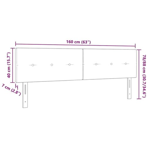  LED glava kreveta S LED lampica Sivo-smeđa 160 cm Poliester Slike