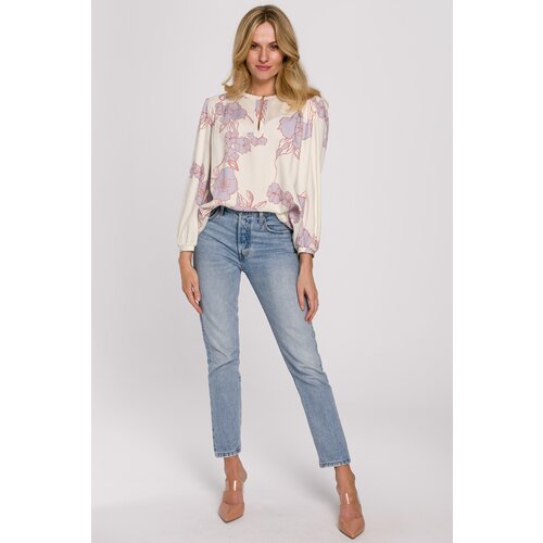 Makover Ženska bluza K099 siva | krema Cene