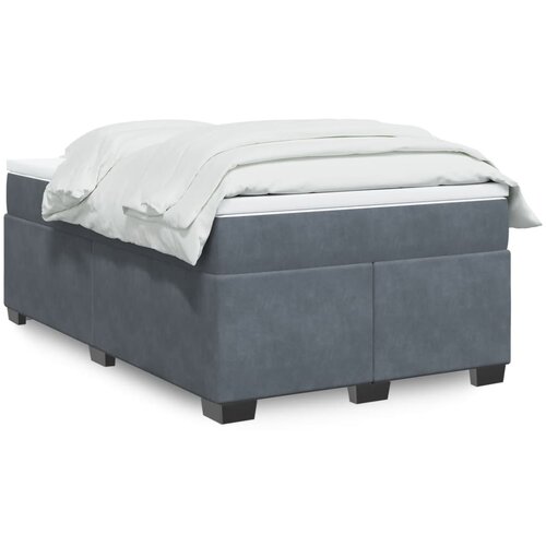 Box spring krevet s madracem tamnosivi 120 x 200 cm baršunasti Cene