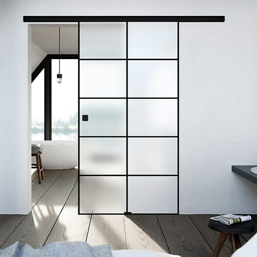 DIAMOND DOORS black Edition Staklena klizna vrata (935 x 2.058 mm, Mat staklo) Slike