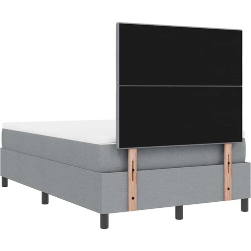  Krevet s oprugama i madracem s LED svjetlom svijetlo sivo 120 x 200 cm tkanina Slike