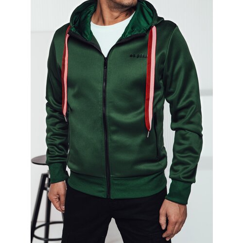 DStreet Bluza męska z kapturem zielona Slike