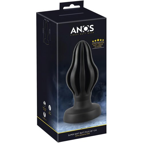 Anos Super Soft Butt Plug Black 15,8cm Slike