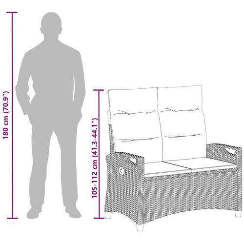  Vrtna klupa s jastukom Siva i tamno siva 105 x 60 x 112 cm - siva i tamnosiva Slike