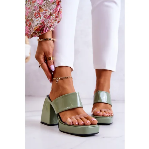 Kesi Lacquered Slippers On A Bar Green Seattle