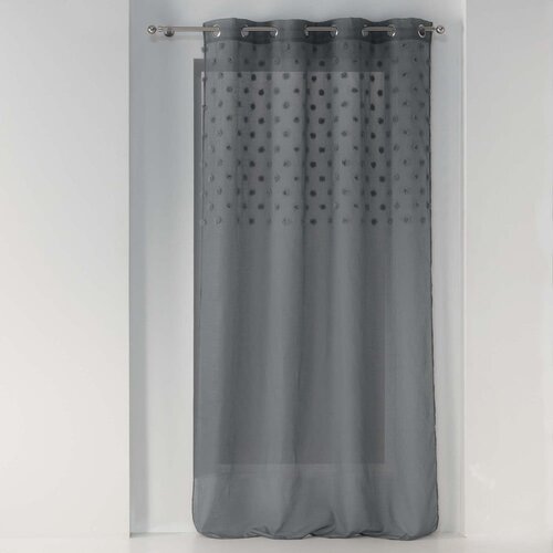 Douceur d intérieur Antracitno siva prozirna zavjesa 140x240 cm Melusine &ndash; Cijene