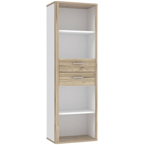 XORA regal 65,5/198,3/41,3 cm bela, barve hrasta Slike