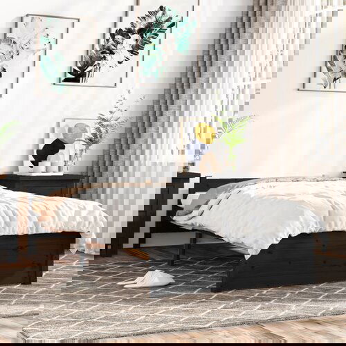 vidaXL Okvir za krevet crni drveni 75 x 190 cm 2FT6 mali jednokrevetni Cijene