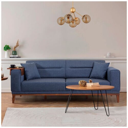 Atelier Del Sofa Temno modra raztegljiva sedežna garnitura 223 cm Liones – Cene