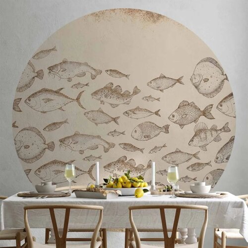  Okrugla fototapeta - Subtle fish 280x280 Cene