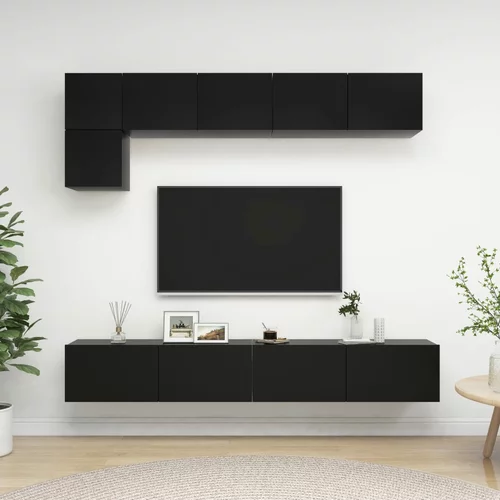 vidaXL 5-dijelni set TV ormarića od iverice crni