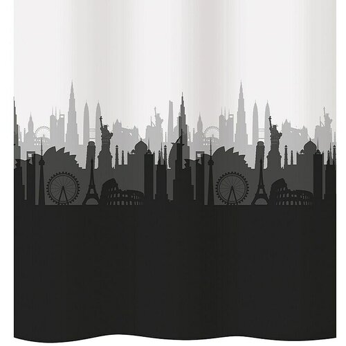 Diaqua Tekstilna kopalniška zavesa City (Š x V: 240 x 180 cm, Bela/Siva/Črna) Cene
