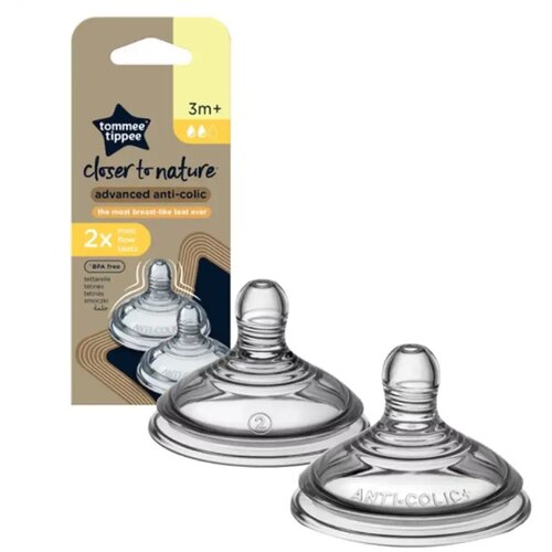 Tommee Tippee Tommee Tippee: Protivkolikčne dude sa srednjim protokom (3 mjesecca+) 2 komada Slike