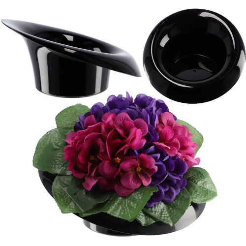 KADAX Pokrov za cvetlični lonček za kompozicije, podstavek za dekoracijo kompozicij, ikebana črne barve 9 cm, (5000353084) Slike