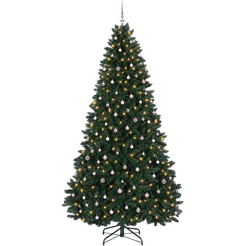  Umjetno božićno drvce tamnozeleno s kuglicama 270 cm Slike