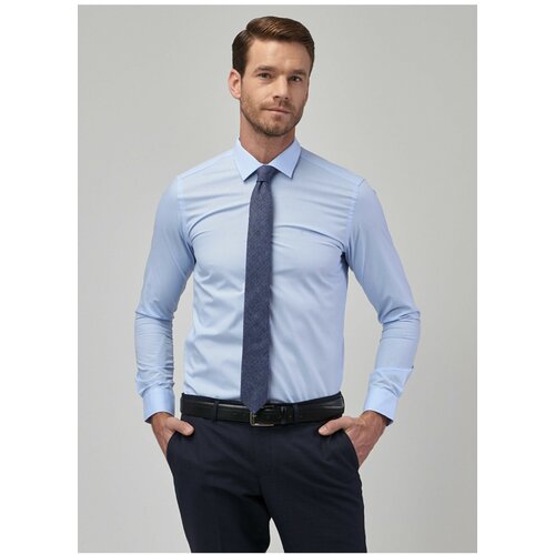 ALTINYILDIZ CLASSICS Men's Light Blue Tailored Slim Fit Slim Fit Shirt Slike