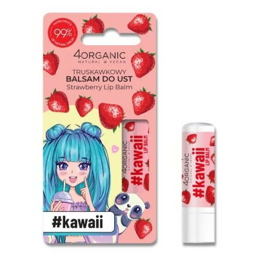 4Organic prirodni balzam za usne strawberry #kawaii 4organic 5g Slike