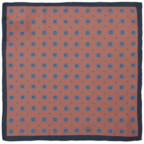 ALTINYILDIZ CLASSICS Men's Brown-Navy Blue Patterned Navy Blue-Brown Classic Handkerchief