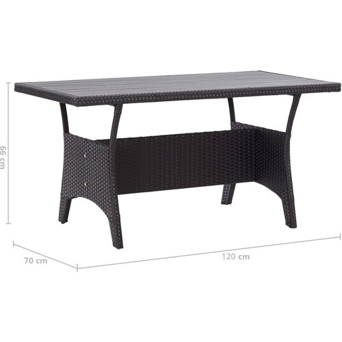  Vrtni stol crni 120 x 70 x 66 cm od poliratana Slike