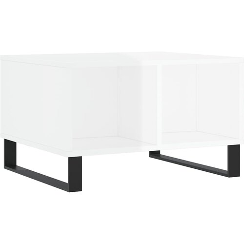 Maison Chic Klubska mizica - kavna mizica - Nizka mizica visok sijaj bela 60x50x36,5 cm inženirski les, (21752586) Slike