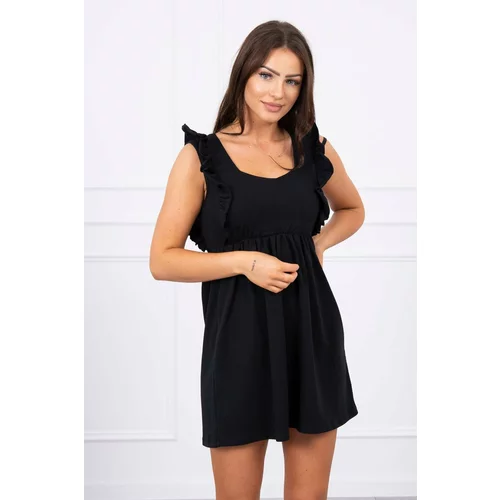 Kesi Dress with ruffles on the sides black
