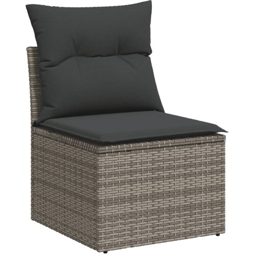  10-dijelni set vrtnih sofa od poliratana s jastucima sivi Slike