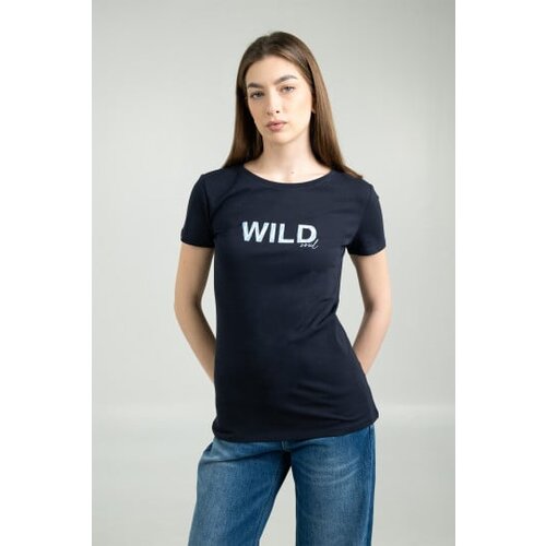 Legendww ženska teget majica sa natpisom wild soul i kratkim rukavima 7411-9566-05 Slike
