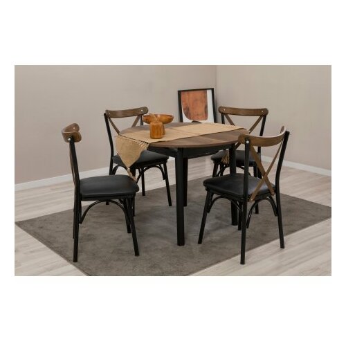 HANAH HOME trpezarijski sto i stolice oliver black walnut Slike