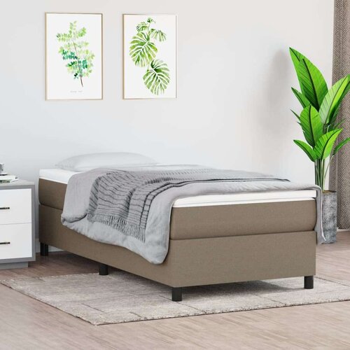  Krevet s oprugama i madracem smeđesivi 80x200 cm od tkanine Slike