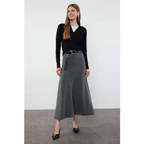 Trendyol Gray Premium Quality Knitwear Skirt