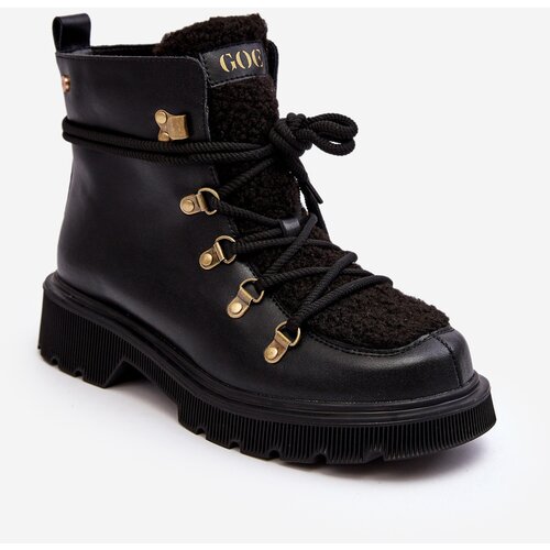 Kesi Women's leather shoes Trapper GOE Black Slike