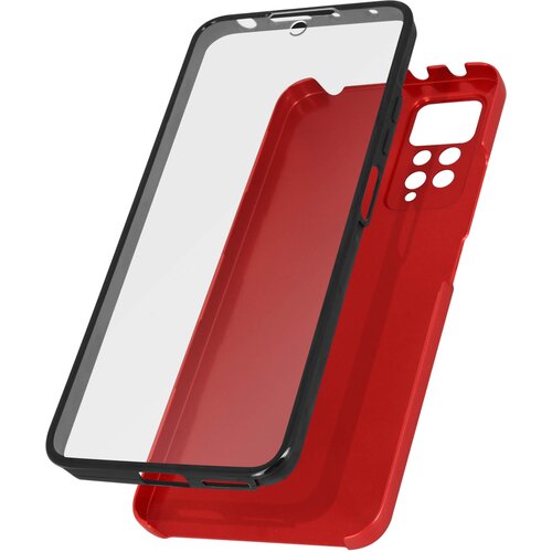 AVIZAR xiaomi redmi note 11 in note 11s integral case transparent front and red rigid back, (20631901) Cene