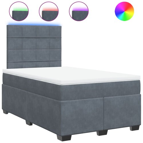 Maison Chic Box spring postelja - Vzmetna postelja z vzmetnico temno siv 120x190 cm žamet SL23640, (21891452) Cene