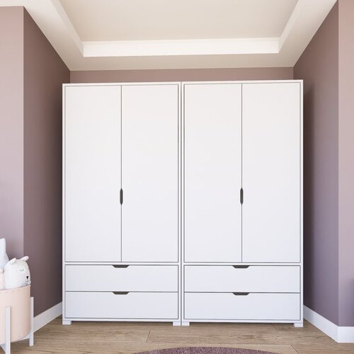 Hanah home duru 1600-022 matte white wardrobe Cene