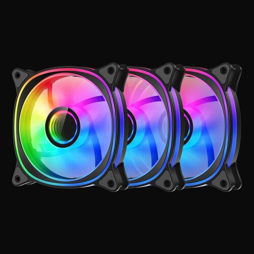 LC-Power LC-CF-120-ARGB-KIT-B set 3x 120mm ARGB fan Slike