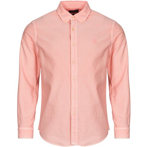 Polo Ralph Lauren CHEMISE DROITE CUSTOM EN OXFORD LEGER TEINTURE MINERALE Ružičasta Slike