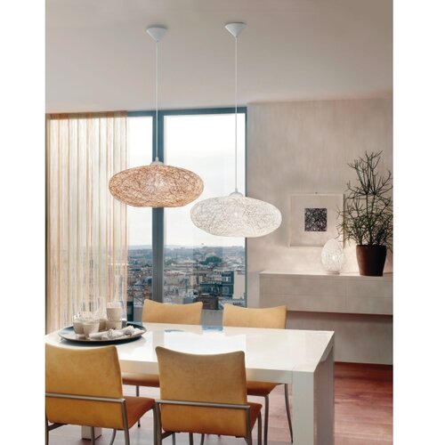 Eglo campilo 1 e27 1x60w, bela plastika/bež tekstil Slike