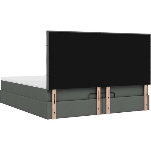VidaXL Otomanski okvir kreveta s madracima tamnosivi 200x200cm tkanine Slike