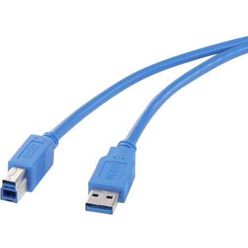 Renkforce USB 3.0 priključni kabel [1x USB 3.0 vtič A - 1x USB 3.0 vtič B] 1.80 m modre barve\, pozlačeni vtični kontakti (20416346) Cene