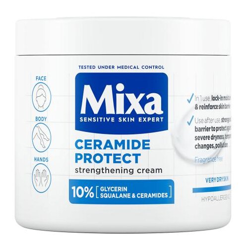 Mixa Ceramide Protect Strengthening Cream krema za telo 400 ml za ženske Slike