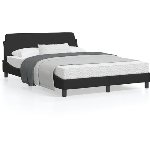 VidaXL Okvir za krevet s uzglavljem crni 140x200 cm bar&amp;scaron;unasti Slike
