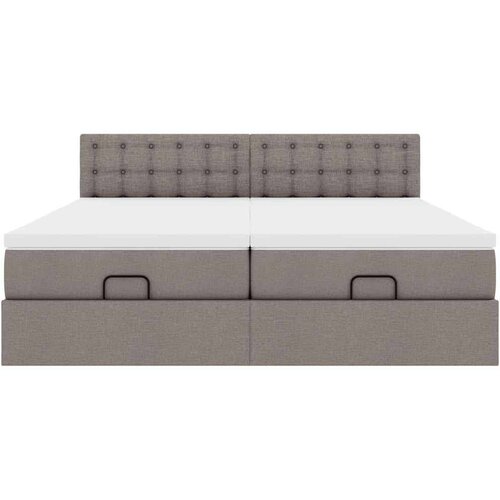 VidaXL otomanski okvir kreveta s madracima smeđesivi 200x200cm tkanine Slike
