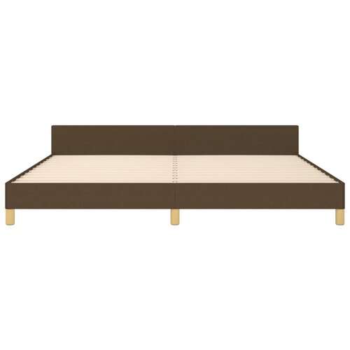  Okvir za krevet s uzglavljem tamnosmeđi 200x200 cm od tkanine Slike