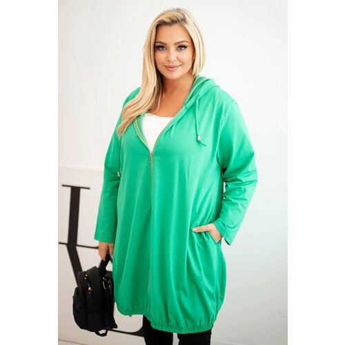 Kesi Women&amp;#039;s Plus Size cotton hoodie with zipper green Slike