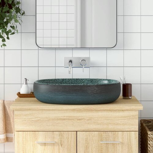  The Living Store Nadpultni umivalnik turkizen ovalen 59x40x14 cm keramika - Nadpultni Umivalnik, (21448124) Cene