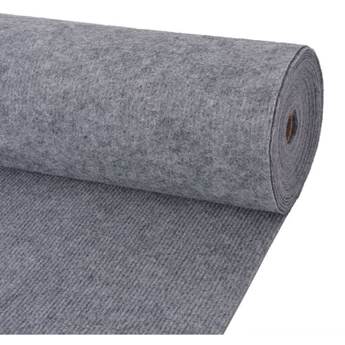 VidaXL Razstavna preproga rebrasta 1,2x15 m siva Slike